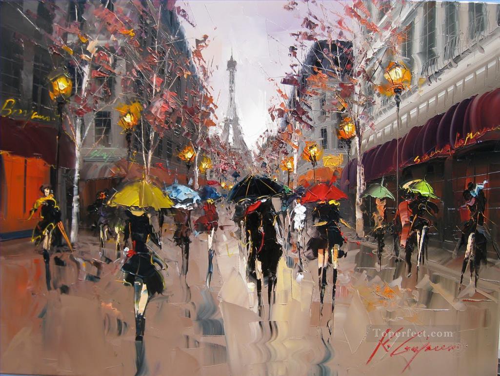 Kal Gajoum Romance en los paisajes urbanos de París Pintura al óleo